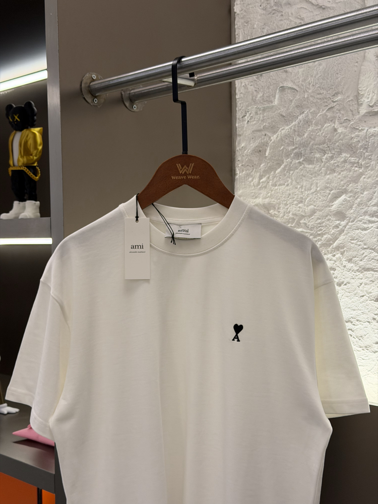 Ami Paris Logo Appliquéd %100 Cotton Tshirt