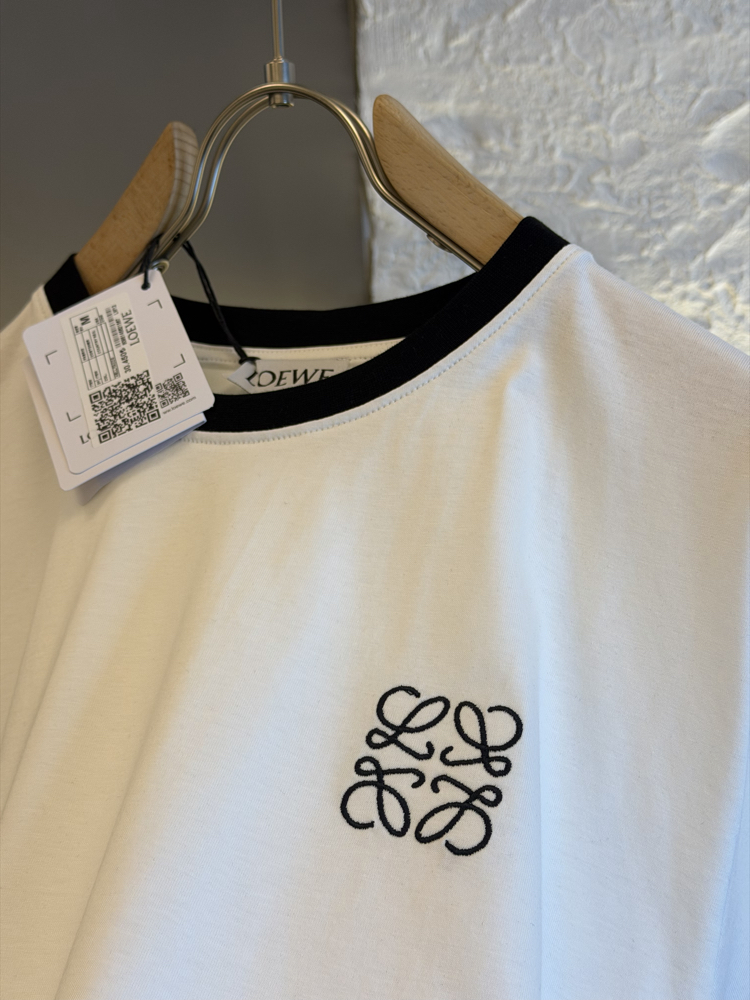 LOEWE Logo Appliquéd %100 Cotton Tshirt