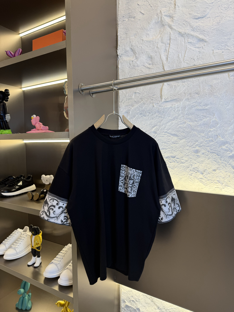 Dolce Gabbana Logo Appliquéd %100 Cotton Tshirt