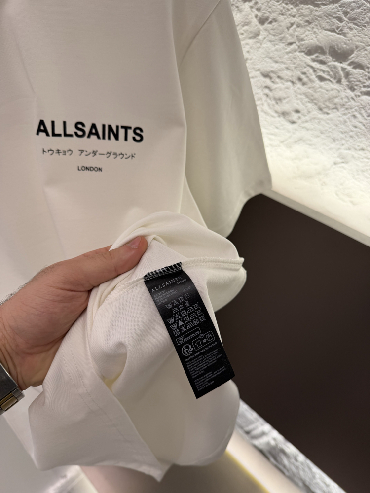 All Saints Logo Appliquéd %100 Cotton Tshirt