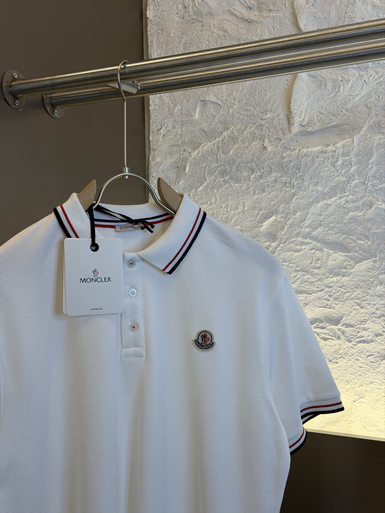 Moncler NFC Logo Appliquéd %100 Cotton Polo Tshirt