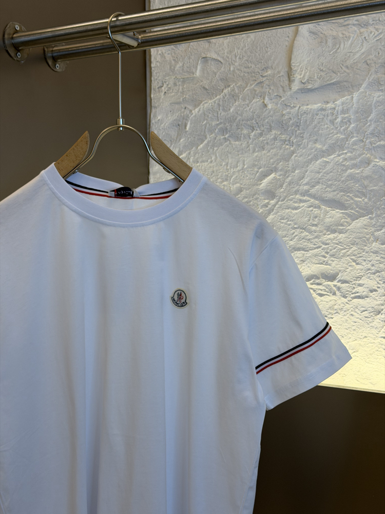Moncler Logo Appliquéd %100 Cotton Tshirt