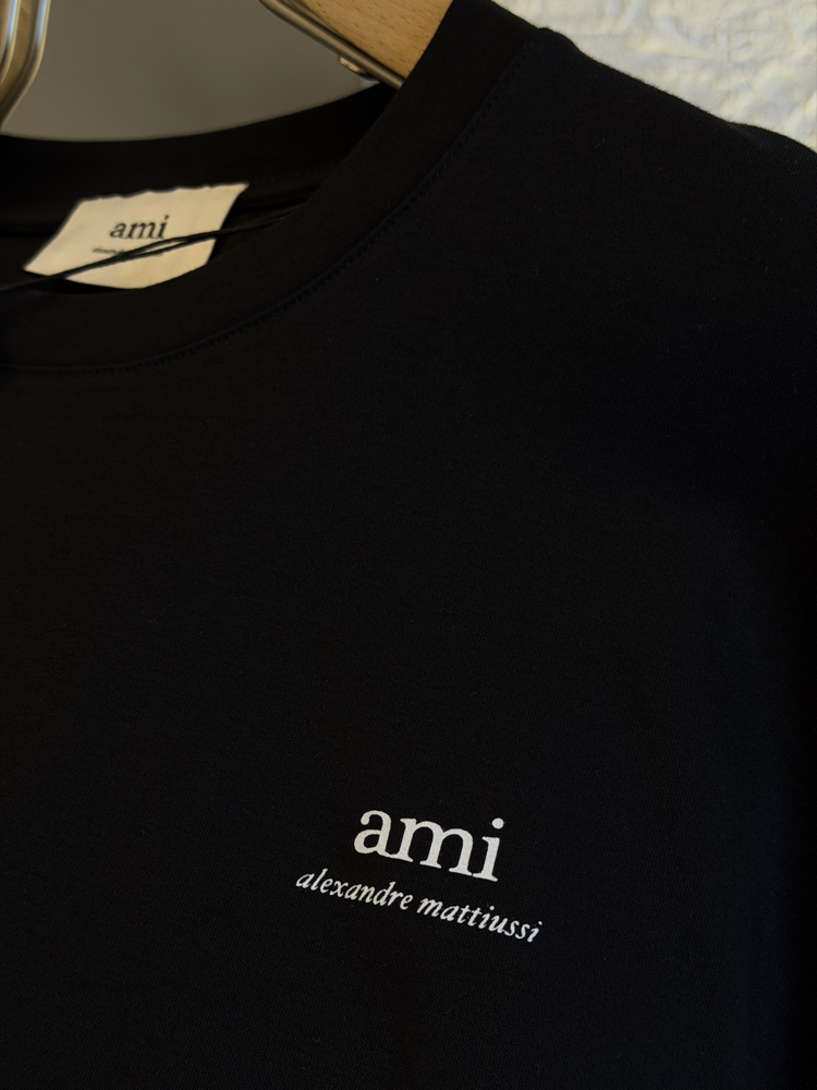 Ami Paris Logo Appliquéd %100 Cotton Tshirt