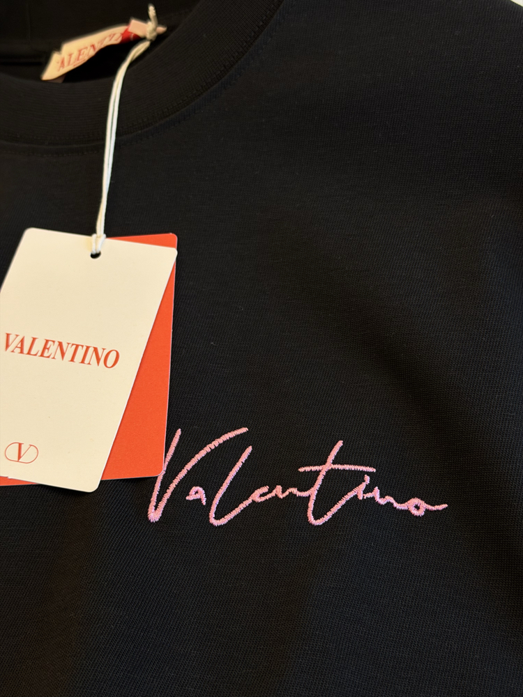Valentino Garavani Logo Appliquéd %100 Cotton Tshirt