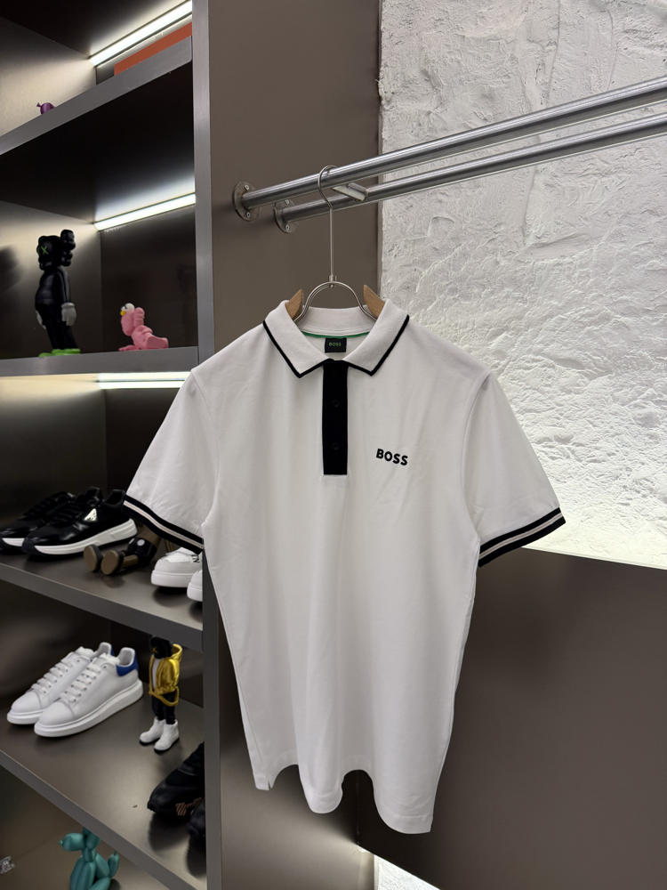 BOSS Logo Appliquéd %100 Cotton Polo Tshirt