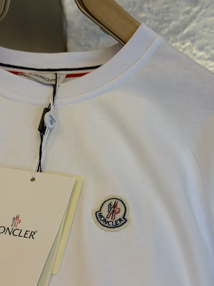Moncler Logo Appliquéd %100 Cotton Tshirt