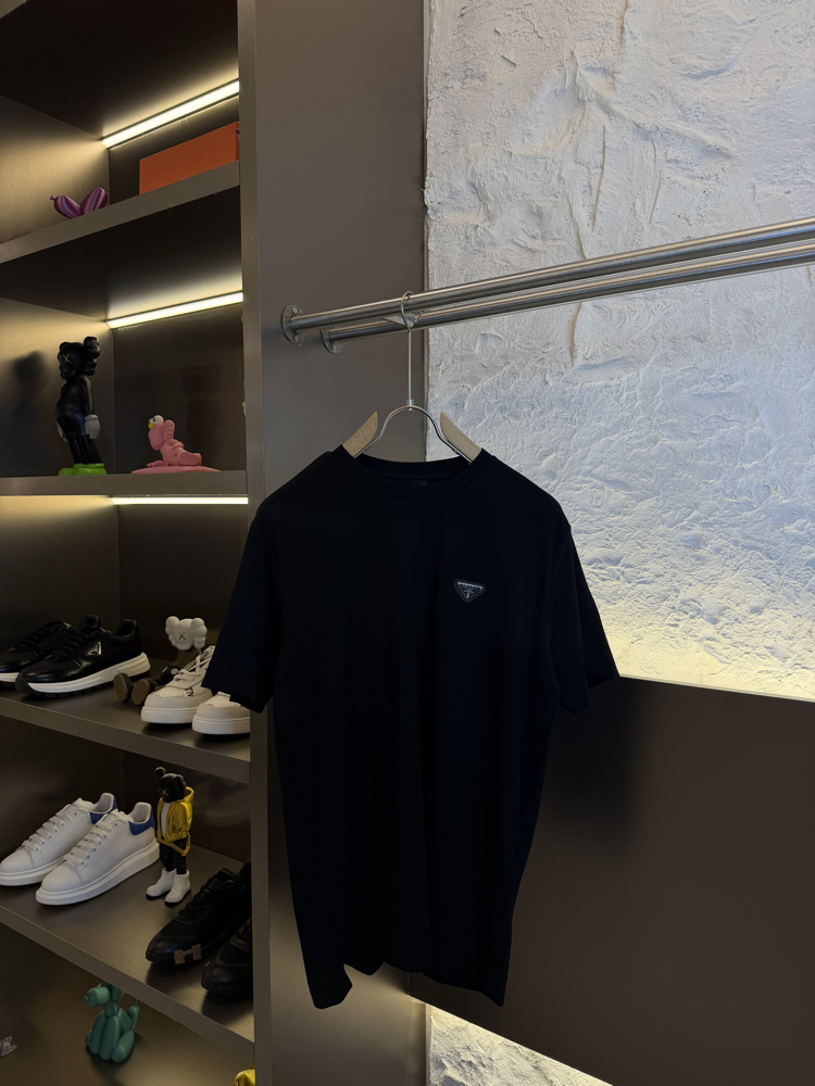 Prada Milano Logo Appliquéd %100 Cotton Tshirt