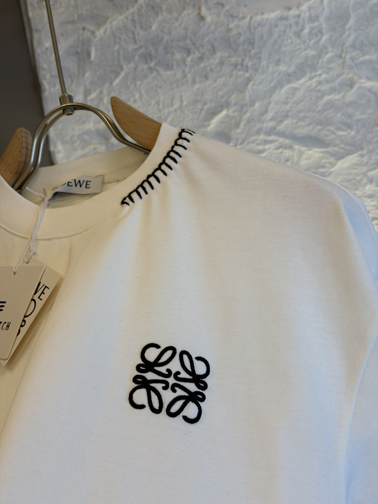 LOEWE Logo Appliquéd %100 Cotton Tshirt
