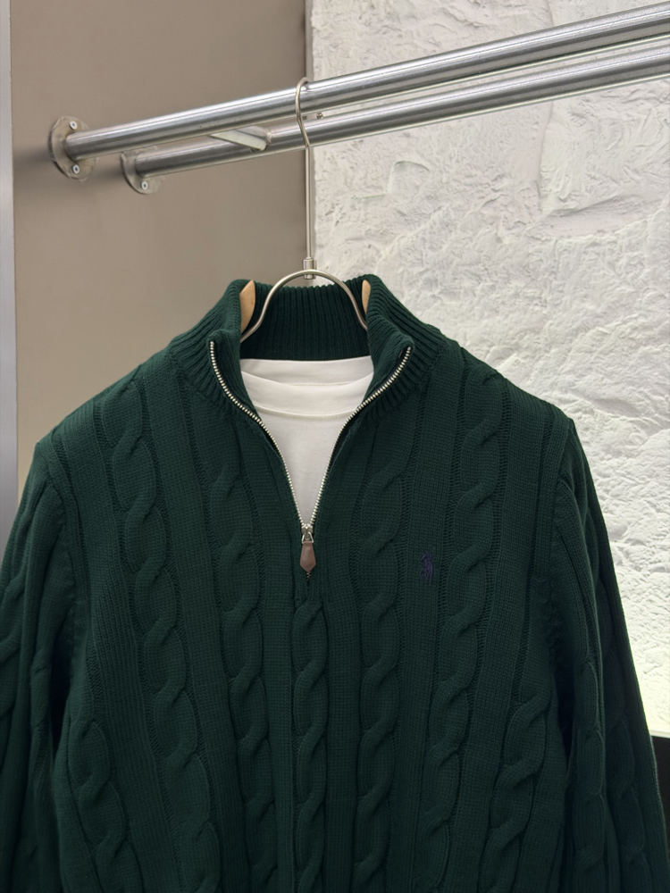 Ralph Lauren %100 Pamuk Örme Half Zip Triko
