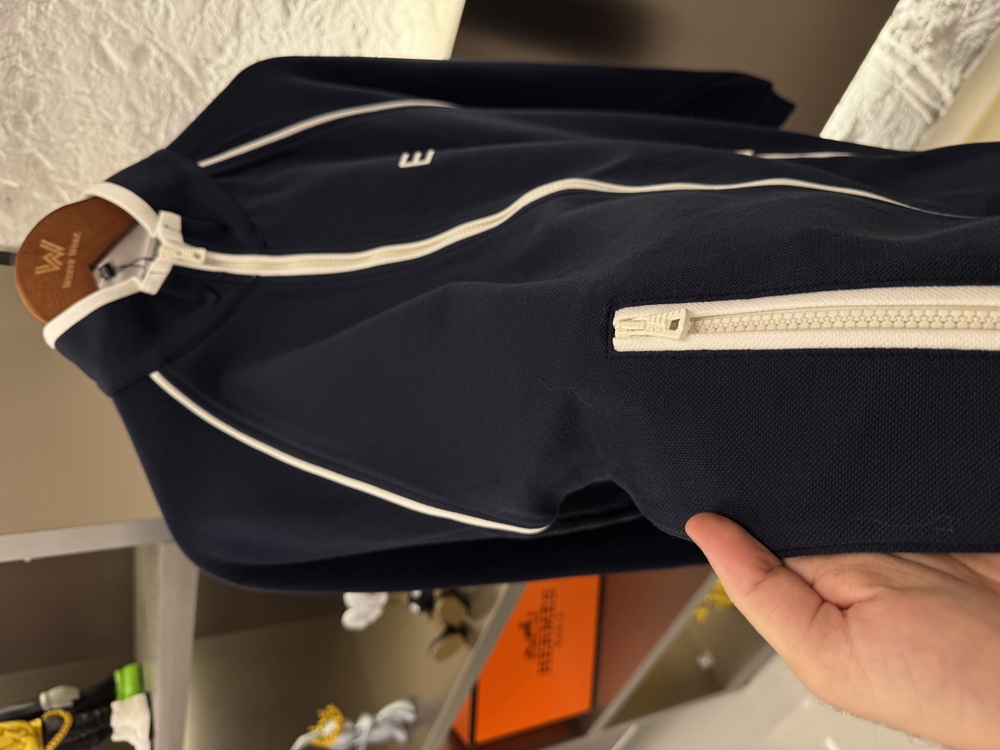 Emporio Armani Logo Appliquéd %100 Cotton Full Zip Sweatshirt Lacivert