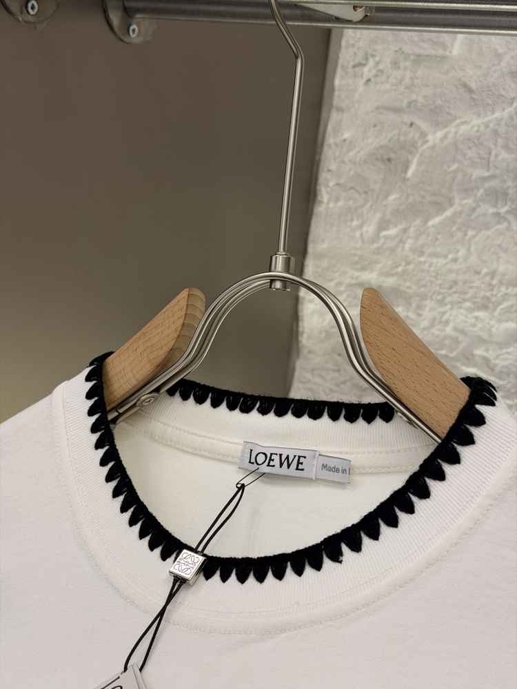 LOEWE Logo Appliquéd %100 Cotton Tshirt