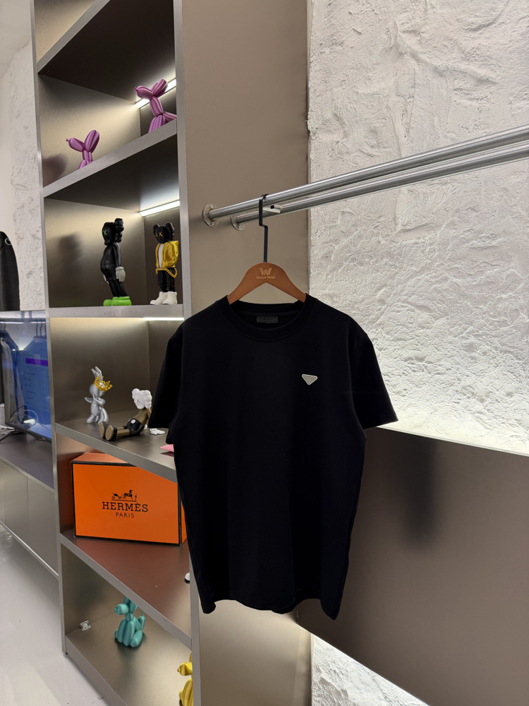 Prada Milano Logo Appliquéd %100 Cotton Tshirt