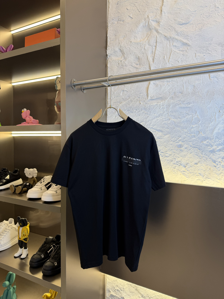 All Saints Logo Appliquéd %100 Cotton Tshirt