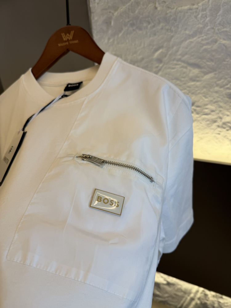 BOSS Logo Appliquéd %100 Cotton Tshirt