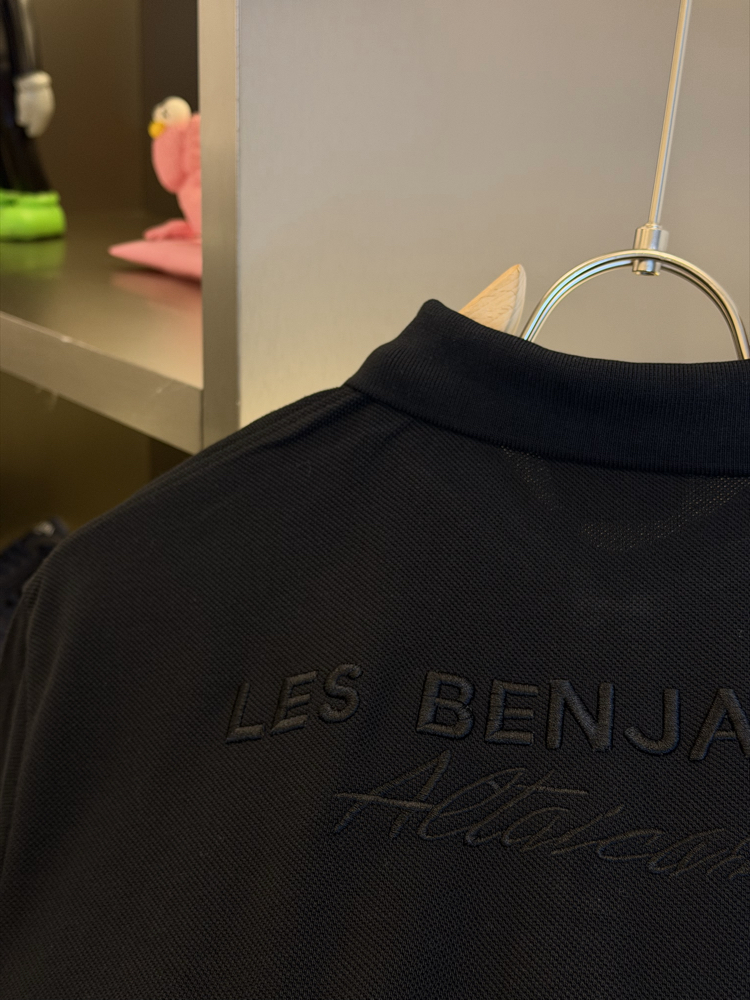 Les Benjamins Logo Appliquéd %100 Cotton Polo Tshirt