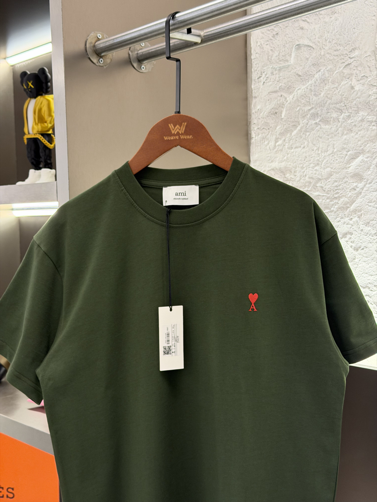 Ami Paris Logo Appliquéd %100 Cotton Tshirt
