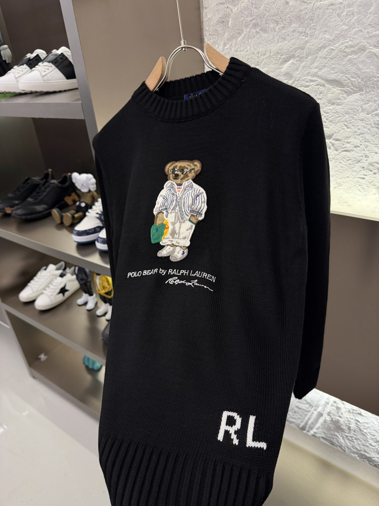 Ralph Lauren %100 Pamuk Triko Kazak (Siyah)