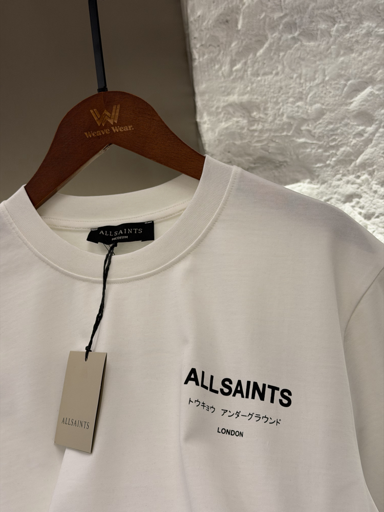 All Saints Logo Appliquéd %100 Cotton Tshirt