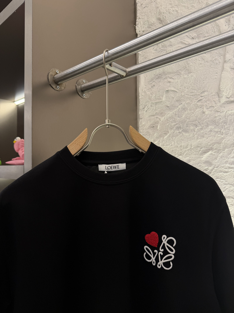 LOEWE Logo Appliquéd %100 Cotton Tshirt