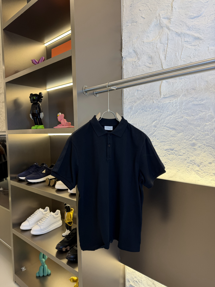 Calvin Klein Logo Appliquéd %100 Cotton Polo Tshirt