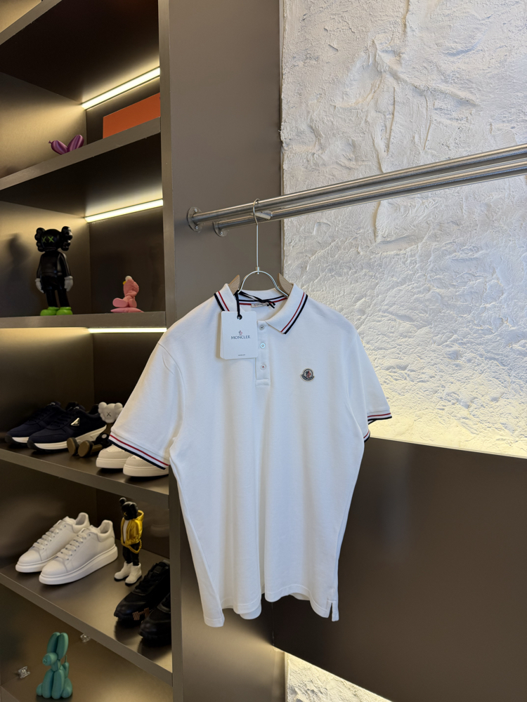 Moncler NFC Logo Appliquéd %100 Cotton Polo Tshirt