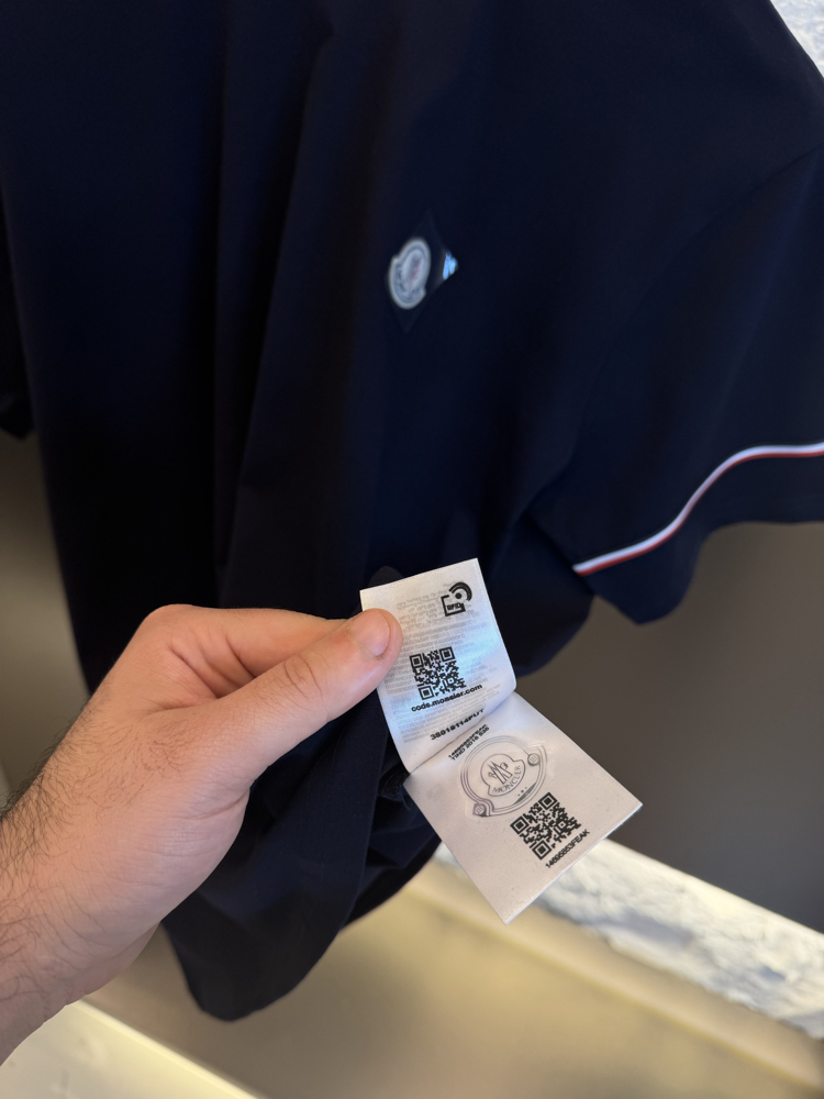 Moncler Logo Appliquéd %100 Cotton Tshirt Lacivert