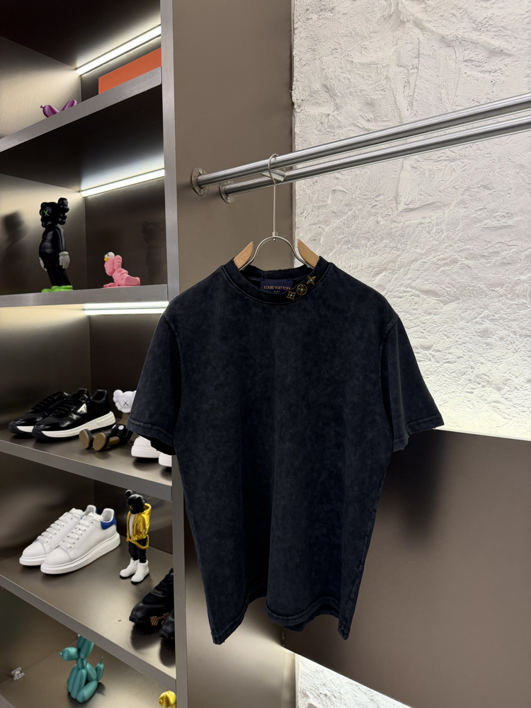 Louis Vuitton Logo Appliquéd %100 Cotton Tshirt