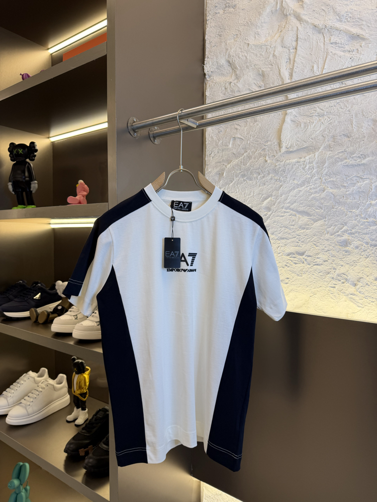 Emporio Armani Logo Appliquéd %100 Cotton Tshirt