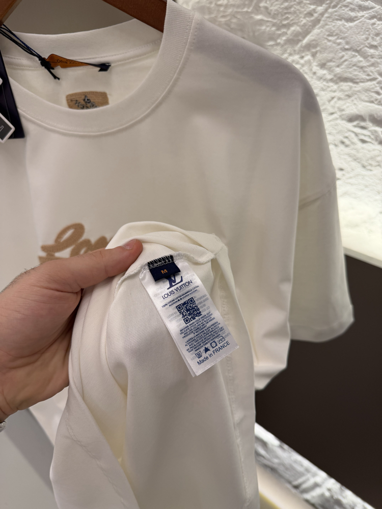 Louis Vuitton Logo Appliquéd %100 Cotton Tshirt
