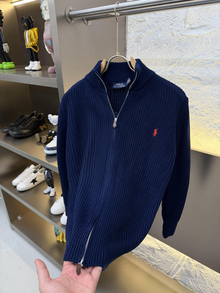 Ralph Lauren İthal Full Zip Örme Triko Hırka (Lacivert)