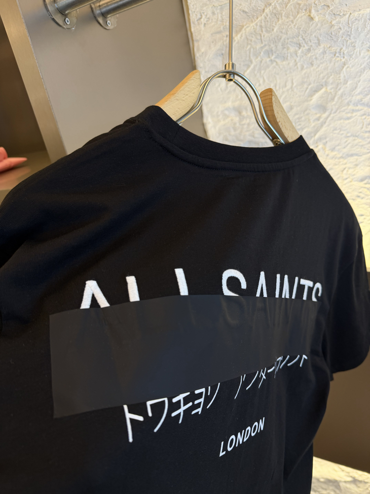 All Saints Logo Appliquéd %100 Cotton Tshirt