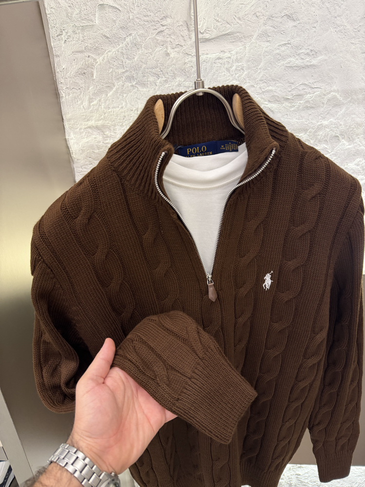 Ralph Lauren %100 Pamuk Örme Half Zip Triko
