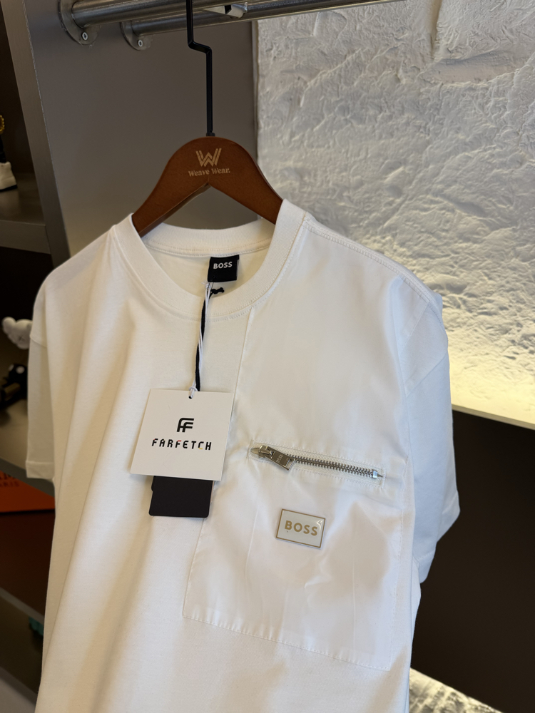 BOSS Logo Appliquéd %100 Cotton Tshirt