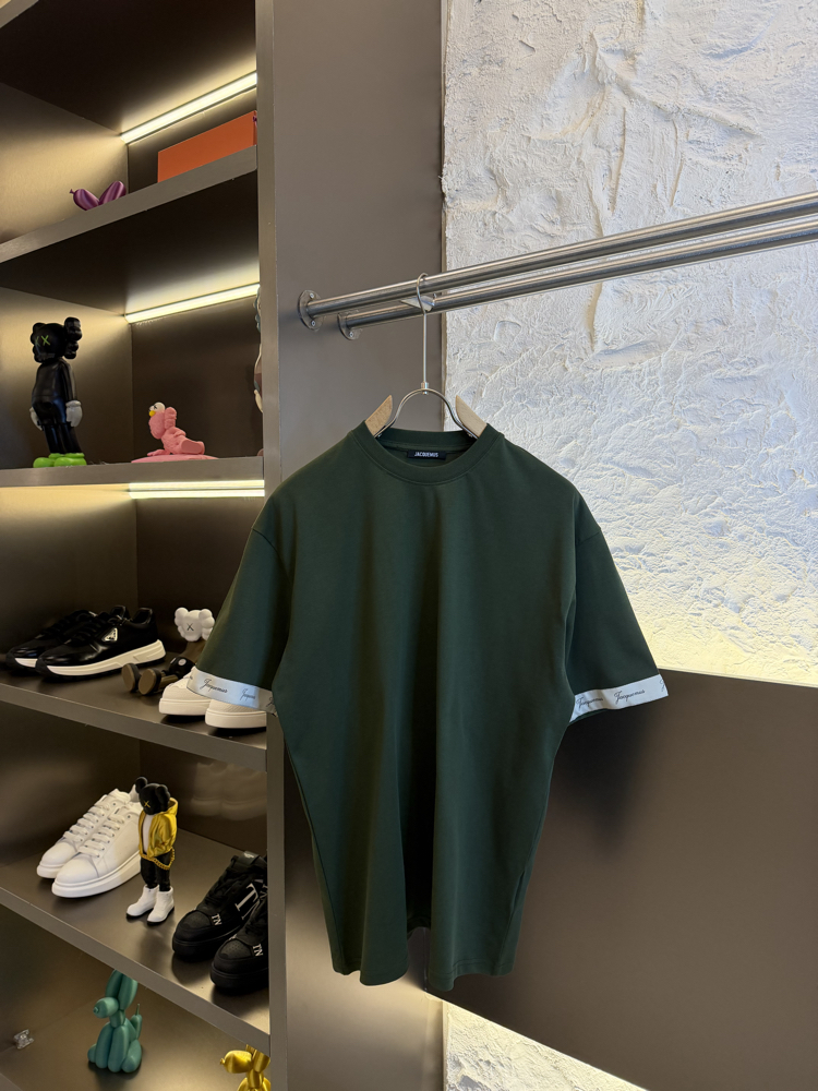 Jacquemus Logo Appliquéd %100 Cotton Tshirt Haki