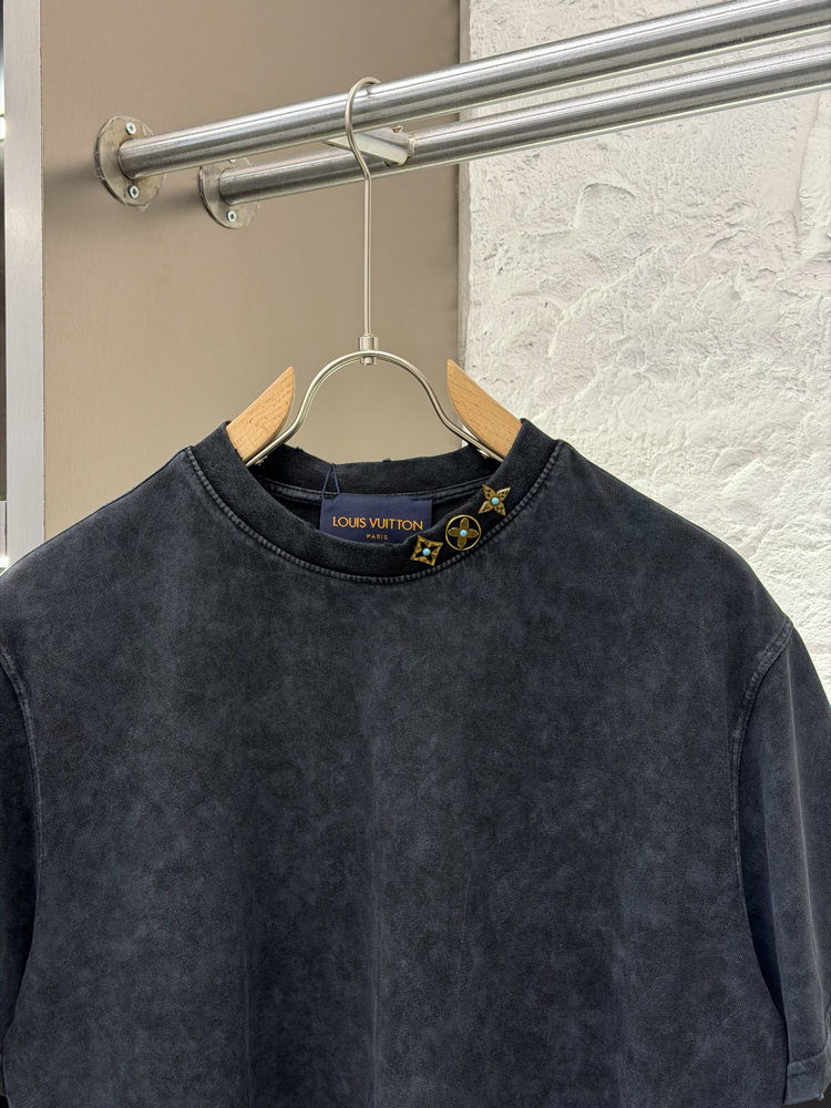 Louis Vuitton Logo Appliquéd %100 Cotton Tshirt
