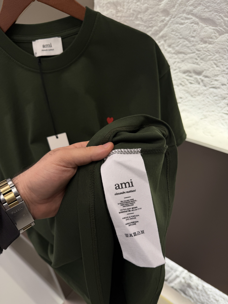 Ami Paris Logo Appliquéd %100 Cotton Tshirt