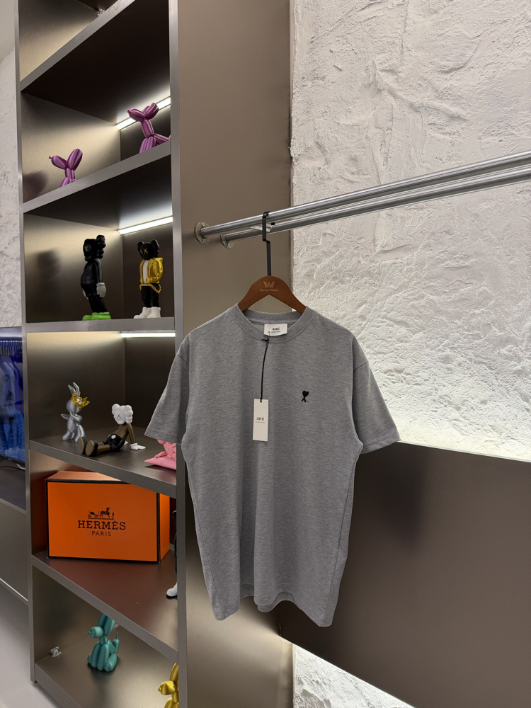 Ami Paris Logo Appliquéd %100 Cotton Tshirt