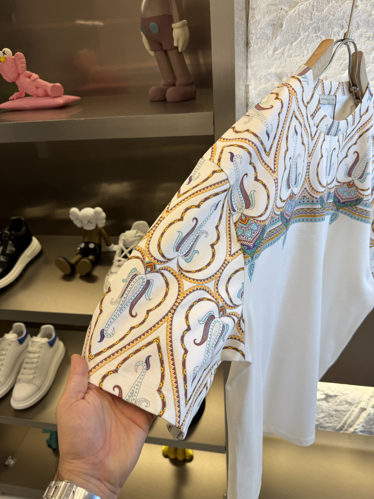 Etro Milano Logo Appliquéd %100 Cotton Tshirt
