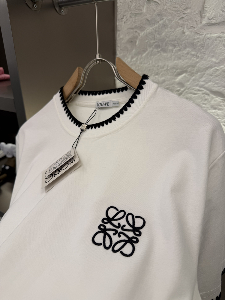 LOEWE Logo Appliquéd %100 Cotton Tshirt
