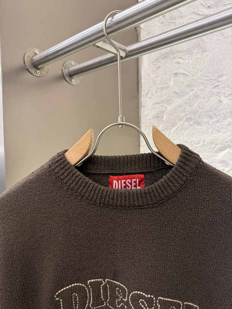 Diesel Premium %100 Pamuk Triko Kazak Kahve