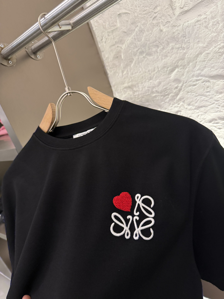 LOEWE Logo Appliquéd %100 Cotton Tshirt