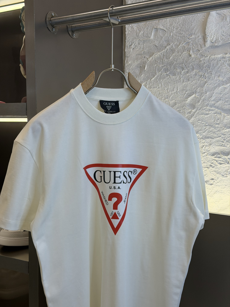 GUESS Logo Appliquéd %100 Cotton Tshirt