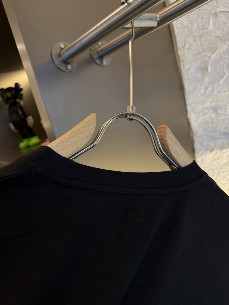 Ami Paris Logo Appliquéd %100 Cotton Tshirt
