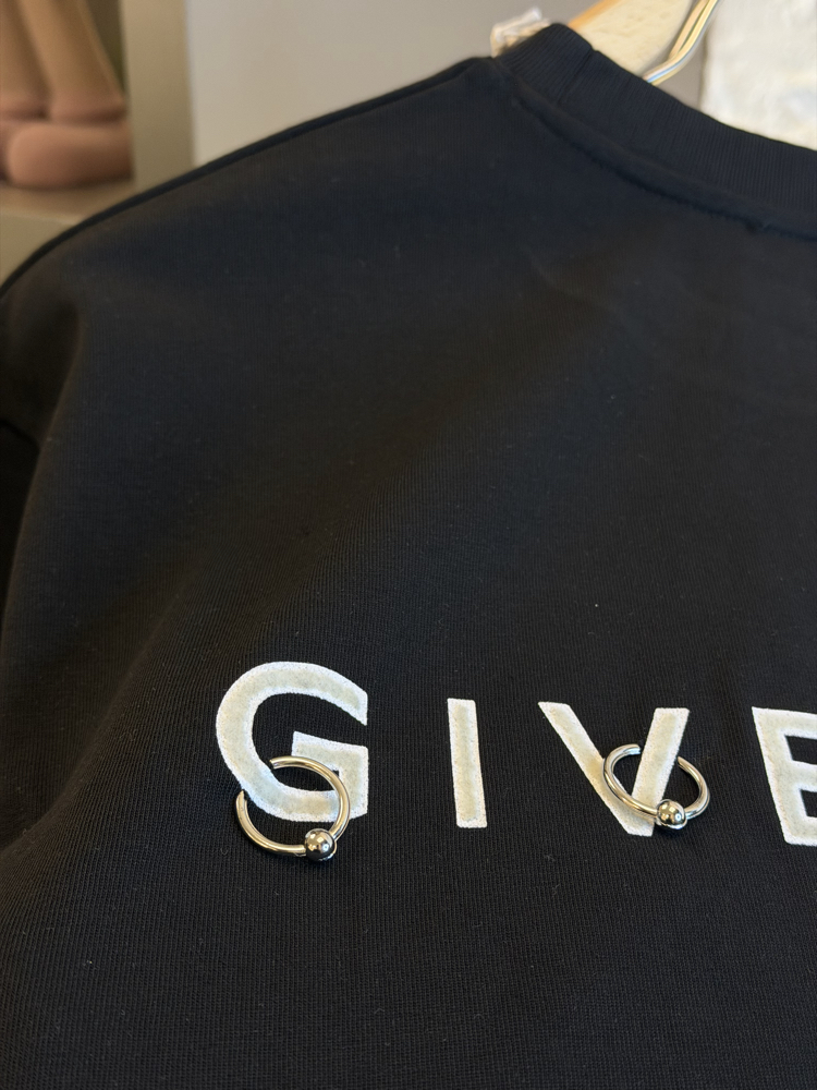 GIVENCHY %100 Cotton Logo Appliquéd Tshirt