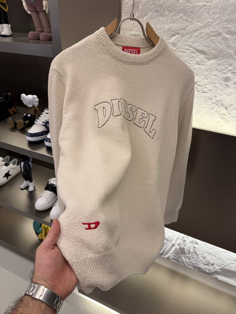 Diesel Premium %100 Pamuk Triko Kazak Kahve