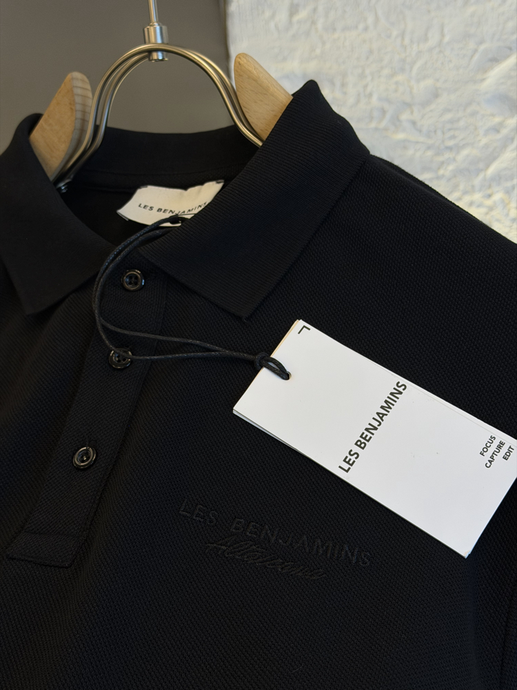 Les Benjamins Logo Appliquéd %100 Cotton Polo Tshirt