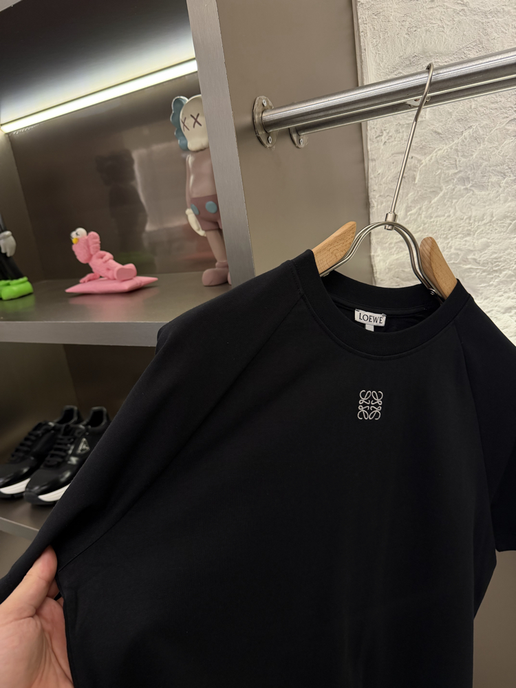 LOEWE Logo Appliquéd %100 Cotton Tshirt
