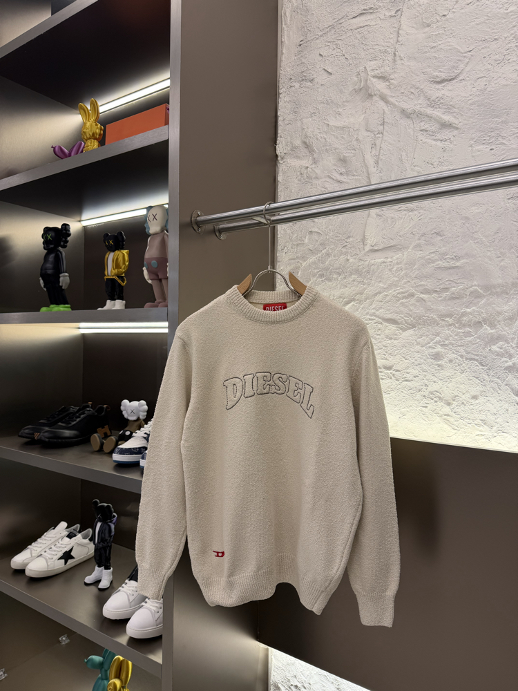 Diesel Premium %100 Pamuk Triko Kazak Kahve