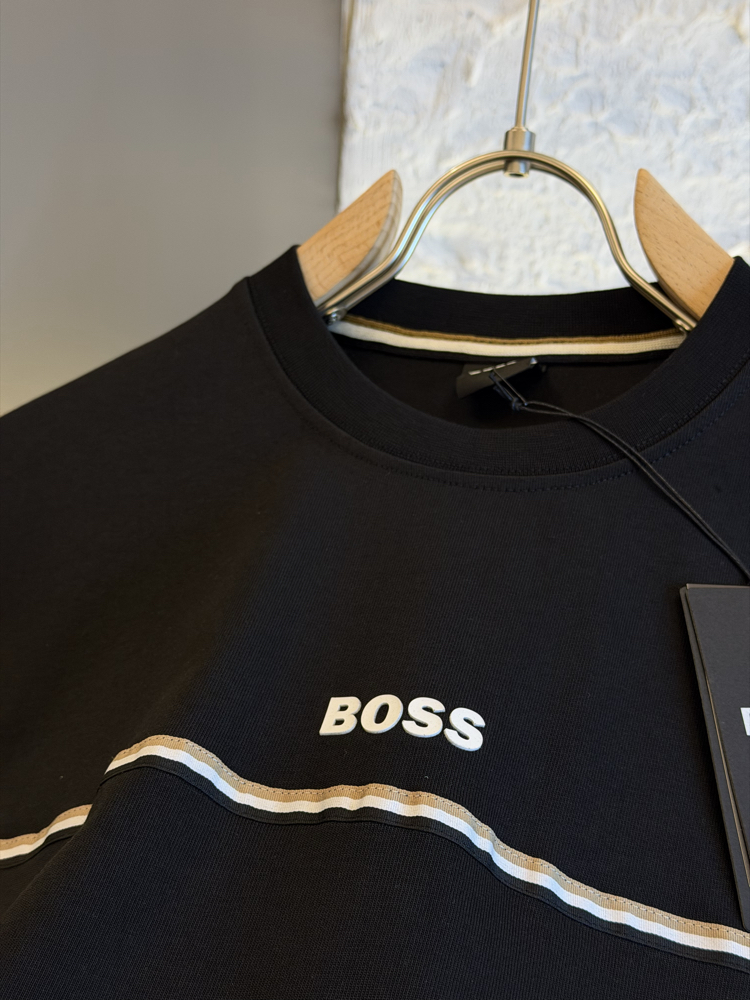 BOSS Logo Appliquéd %100 Cotton Tshirt