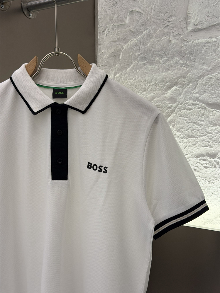 BOSS Logo Appliquéd %100 Cotton Polo Tshirt